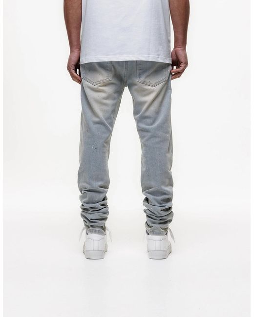 Magrit Gray Ripped Slim Jeans for men