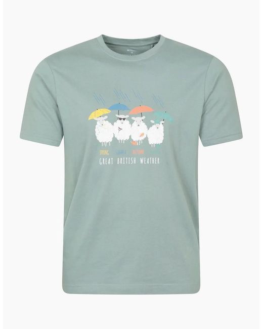 Mountain Warehouse Blue Adult Great British Weather Graphic T-Shirt
