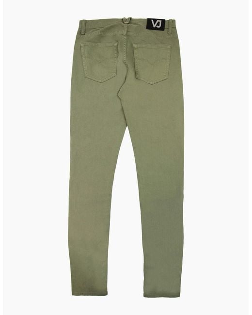 Versace Green Jeans Vj 5 Pocket Stretch Slim Fit Jean Khaki for men