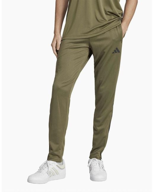 Adidas Green Sereno Side Stripe Slim Patterned Track Pants for men