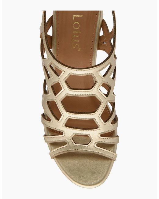 Lotus Metallic Rhi Wedge Sandals