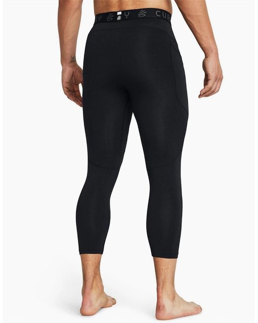 Under Armour Black Curry Solid Compression Fit Shapewear Leggings for men