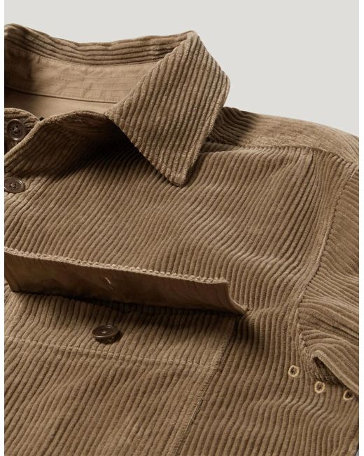 Belstaff Green Ravine Corduroy Shirt Dusty Taupe for men