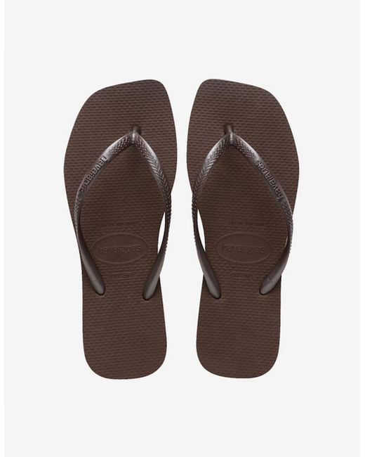 Havaianas Brown Square Logo Flip Flops