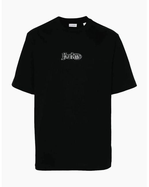 Burberry Black Signature Logo Coal T-Shirt for men