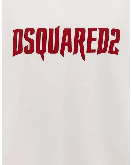 DSquared² White Horror Logo Hoodie for men
