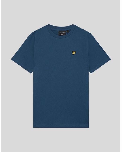 Lyle & Scott Blue Cotton Crew Neck T-Shirt for men