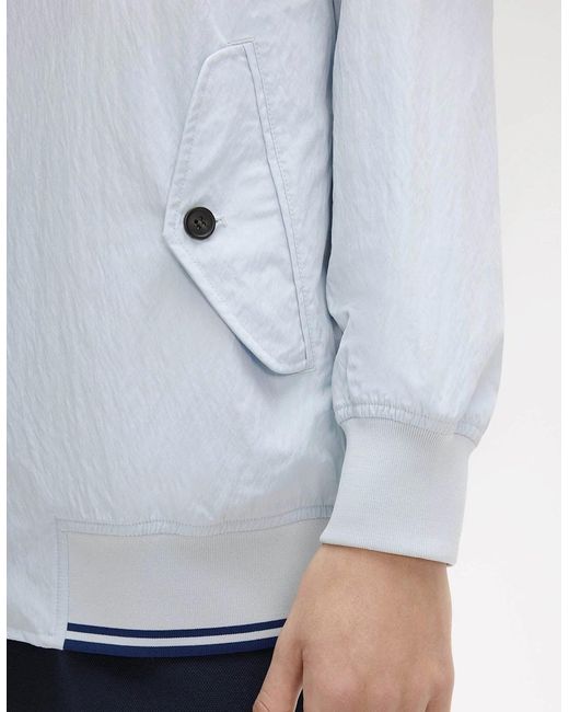 Fred Perry Blue Crinkle Harrington Jacket for men
