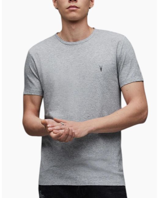 AllSaints Pink All Saints T Shirts Tonic Crew Neck Short Sleeve Rumskull Plain Casual Tops for men