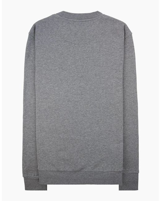 Aquascutum Gray Cc Shoulder Crewneck Fleece Dark Melange 53 for men