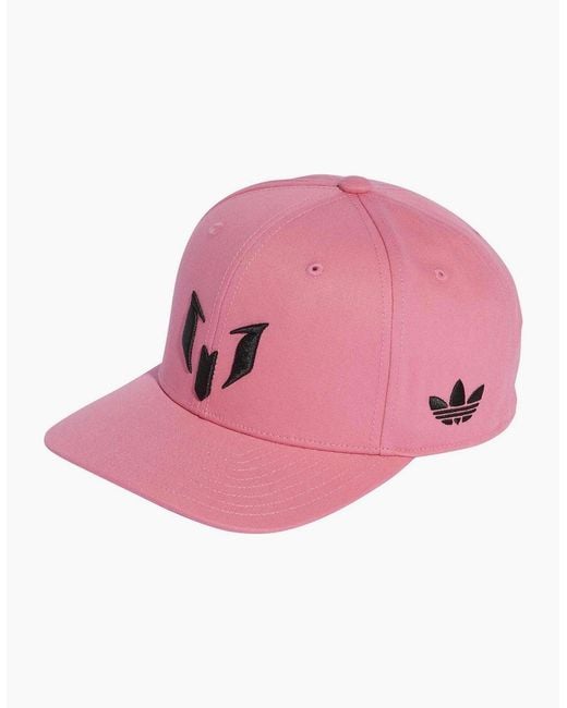 Adidas Pink Logo Embroidered Snapback Cap for men
