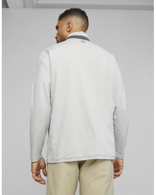 PUMA White Lightweight Quarter Zip Jumper for men