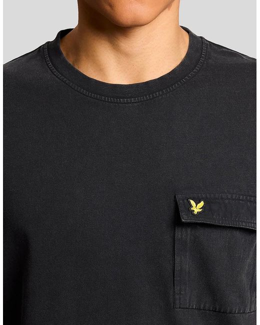Lyle & Scott Black Lyle & Scott Cargo Pocket T-Shirt Jet for men