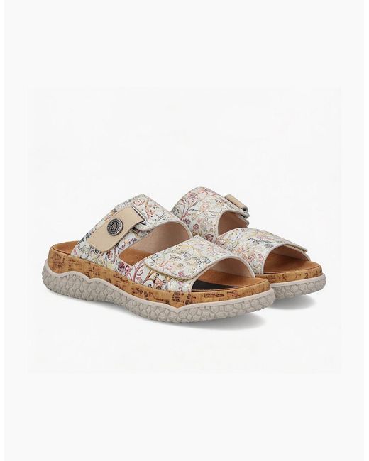 Rieker White V0300 Cross Strap Sandals