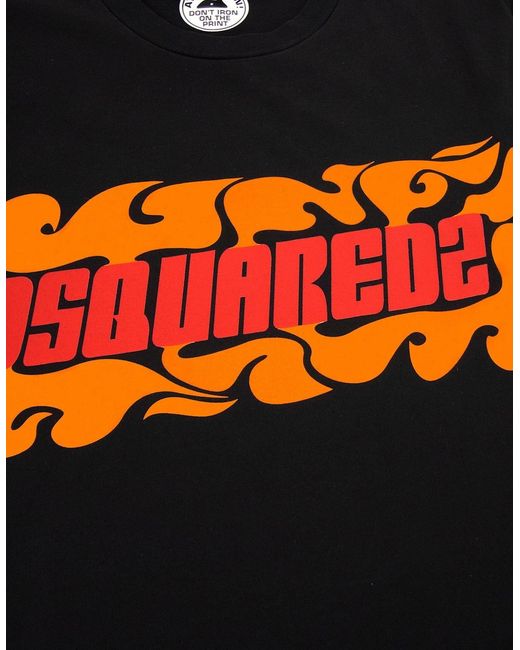 DSquared² Black Wave Logo Cigar Tee for men