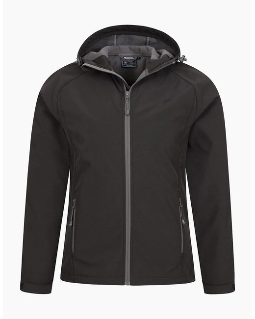Mountain Warehouse Black Exodus Waterproof Soft Shell Jacket for men