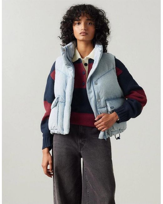 Levi's Blue Levi's Western Anthracite Snap Button Front Pocket Gilet