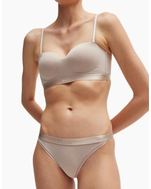 Boss Natural Bea Cotton Modal Padded Triangle Bra, Light