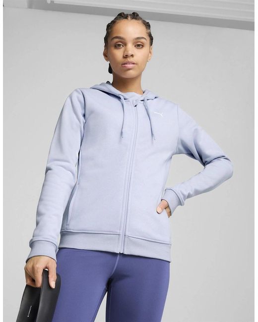 PUMA Blue Essential Full Zip Tech Fleece Hoodie