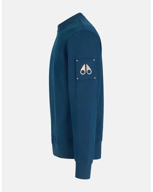 Moose Knuckles Blue Hartsfield Crew Sweatshirt for men