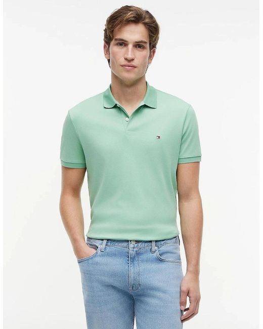 Tommy Hilfiger Green Liquid Cotton Reg Polo L1A Cut Grass for men