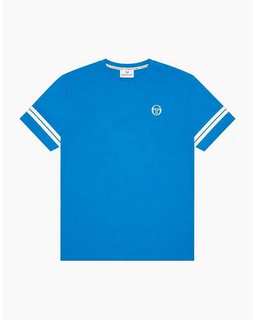 Sergio Tacchini Blue Grello T-Shirt Mykonos/Gardenia for men