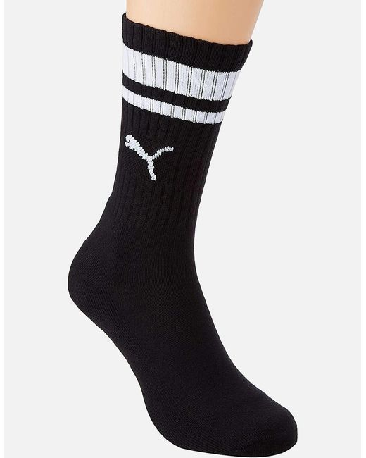 PUMA Black Adult Heritage Stripe Crew Socks (Pack Of 2)