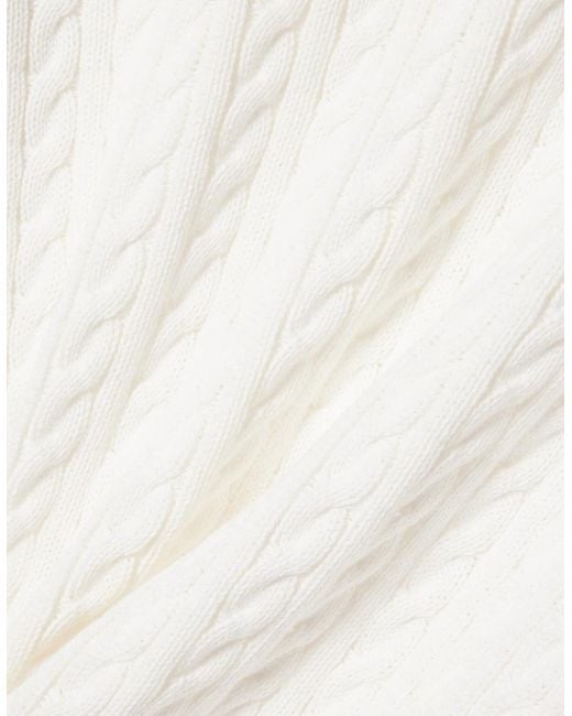 Lacoste White Cable Knit Cotton Jumper for men