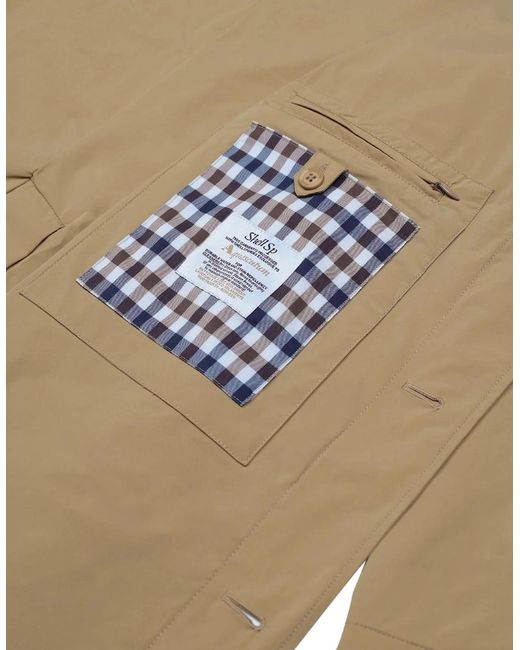 Aquascutum Natural Active Stretch Caban Trench Coat Khaki Jacket for men