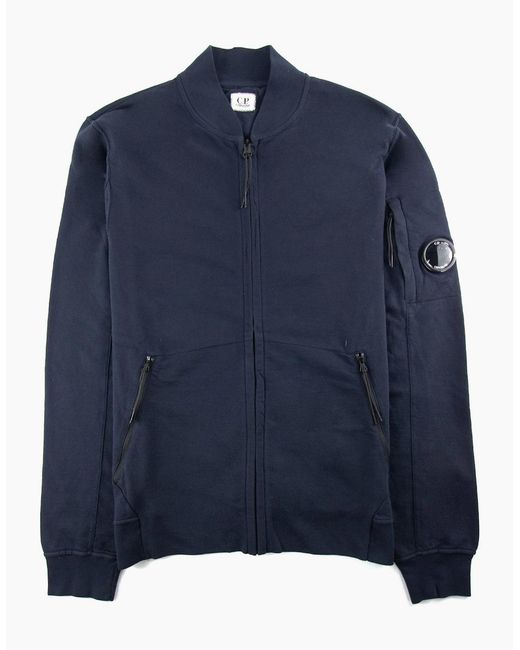 C P Company Blue Funnel Neck Watch-Viewer Lens Zip Up Sweatshirt 888 for men