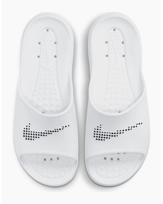 Nike White Victori Shower Sliders for men