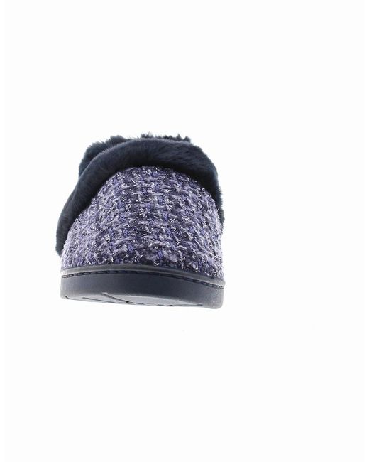 Strollers Blue Slippers Avon Slip On Fluffy Faux Fur Uk Size