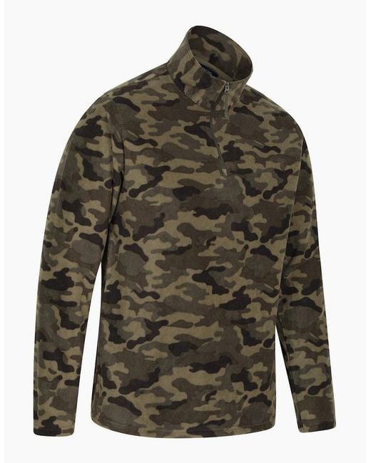 Mountain Warehouse Green Camber Ii Half Zip Fleece Top for men