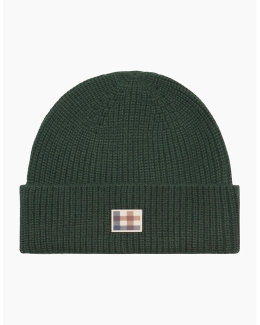 Aquascutum Green Active Label Army Beanie for men