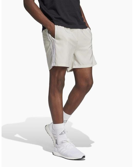 Adidas White 3 Stripes Shorts for men