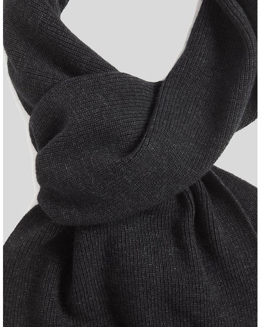 Lyle & Scott Black Lambswool Blend Ribbed Scarf for men
