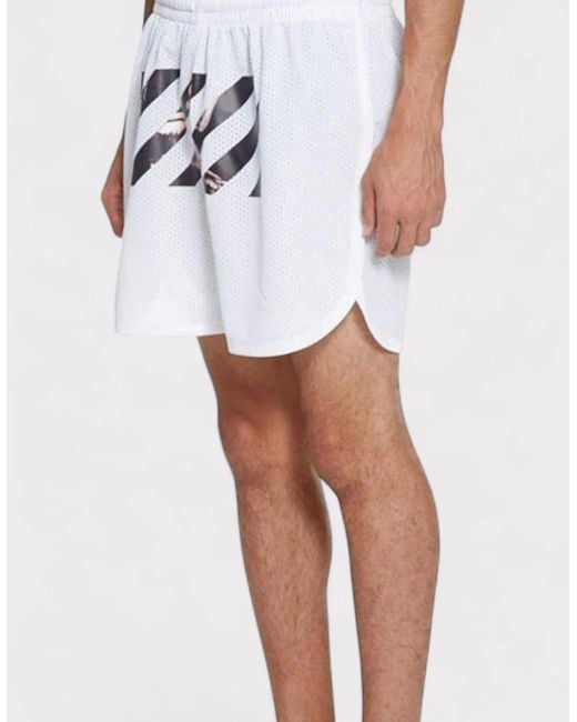 Off-White c/o Virgil Abloh White Caravaggio Diag Stripe Shorts for men