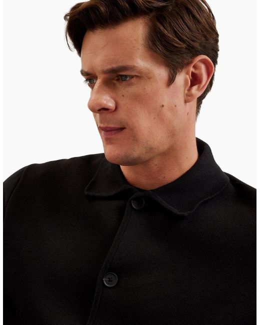 Ted Baker Black Freder Heavy Knitted Cardigan Jacket for men