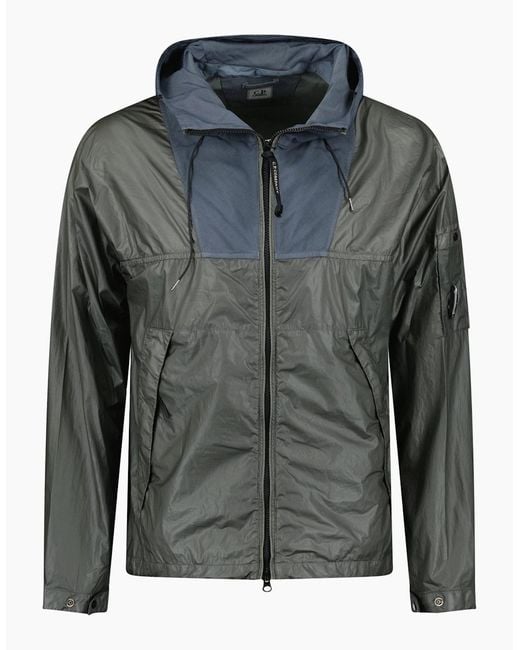 C P Company Gray Smoked Pearl Cs Ii Mixed Hooded Lens Jacket for men
