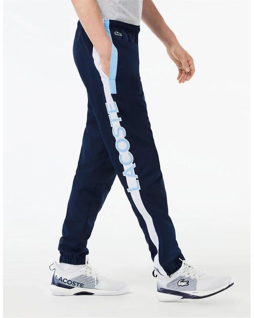 Lacoste Blue Vertical Logo Color Block Slim Cut Track Pants for men