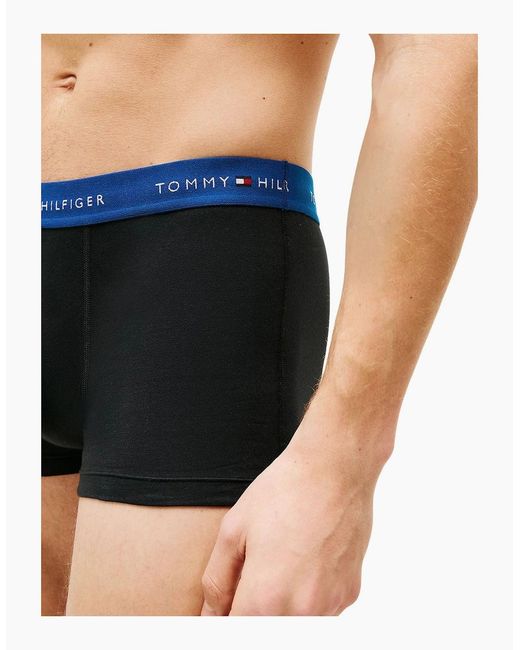 Tommy Hilfiger Black 3-Pack Signature Cotton Boxer Trunks, W for men