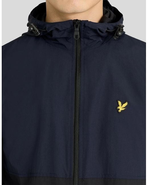 Lyle & Scott Blue Colour Block Water Resistant Jacket for men