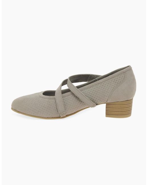 Softline Gray Elizabeth Mary Jane Court Shoes