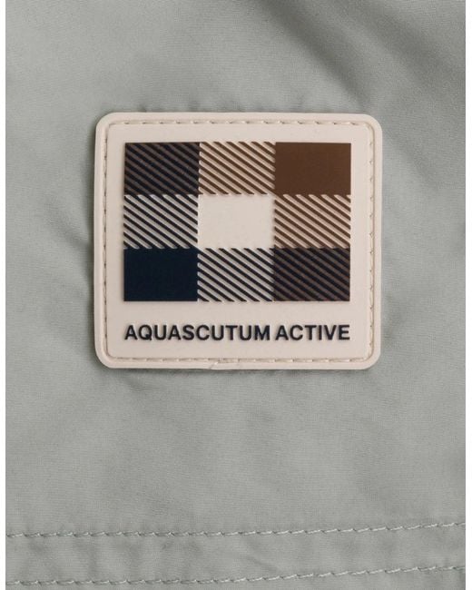 Aquascutum Gray Active Club Check Pocket Salvia Light Swim Shorts for men