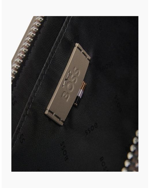 Boss Gray Newrosstown Rectangle Shape Fanny Pack With Embossed Logo for men