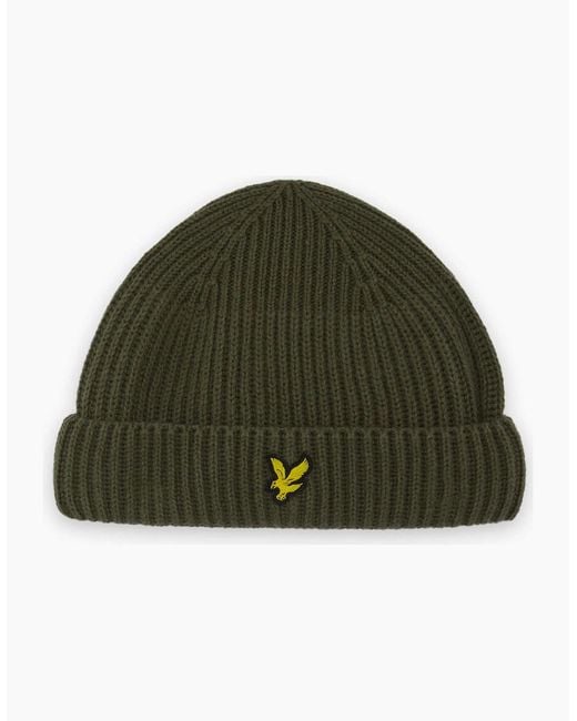 Lyle & Scott Green Lyle & Scott Ribbed Beanie True for men
