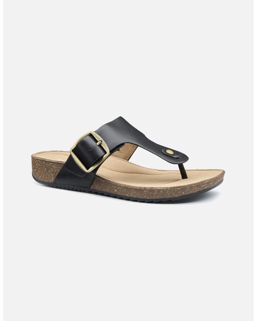 Hotter Black Resort Toe Post Sandals