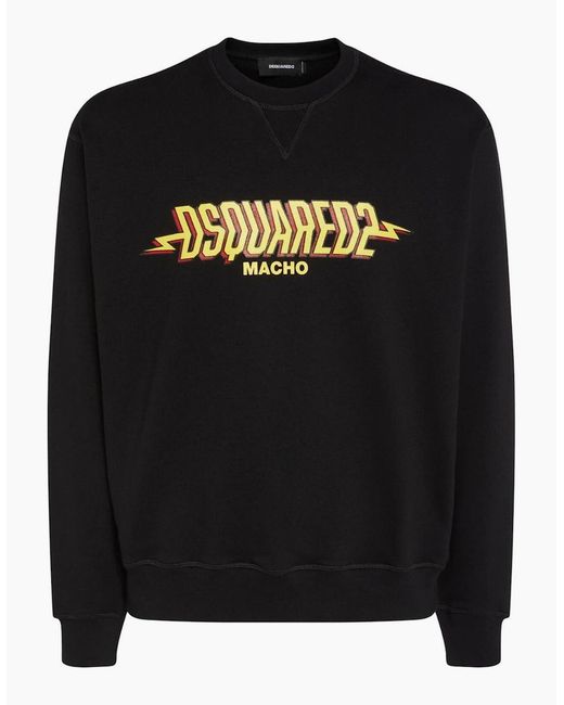 DSquared² Black Macho Logo Sweatshirt for men