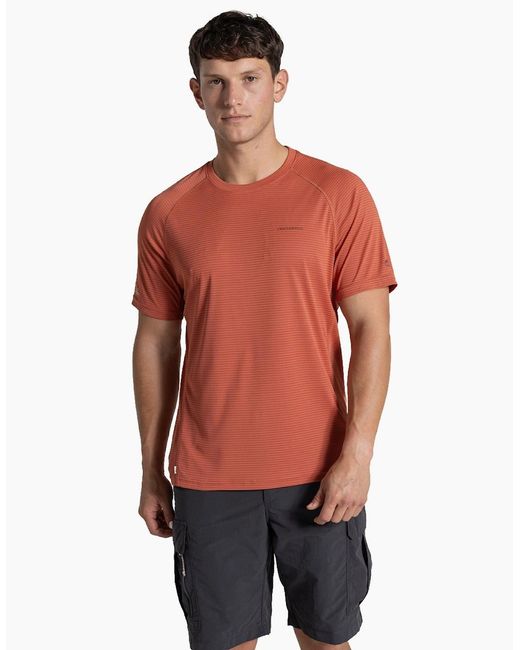 Craghoppers Red Nosilife Solarshield+ Short Sleeve T-Shirt for men