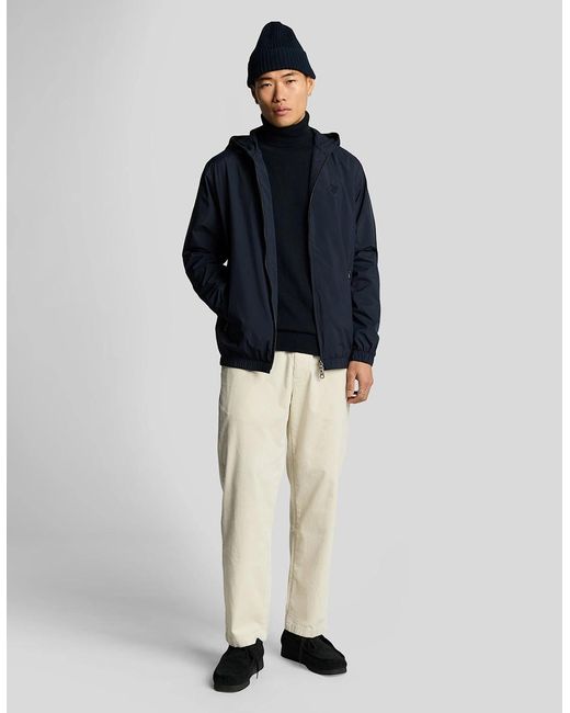 Lyle & Scott Blue Cotton Merino Turtleneck Jumper for men